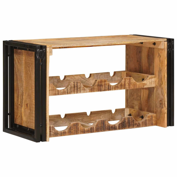 Raft pentru vin 80 x 45 x 33 cm Lemn de Mango Solid și Şlefuit - WALTI WALTI