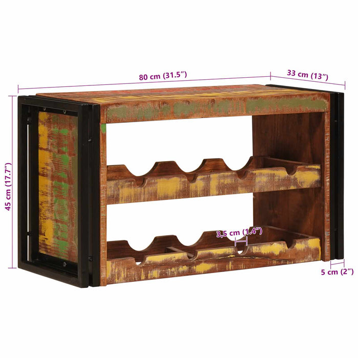 Raft pentru vin Maro 80 x 45 x 33 cm Lemn recuperat solid - WALTI WALTI