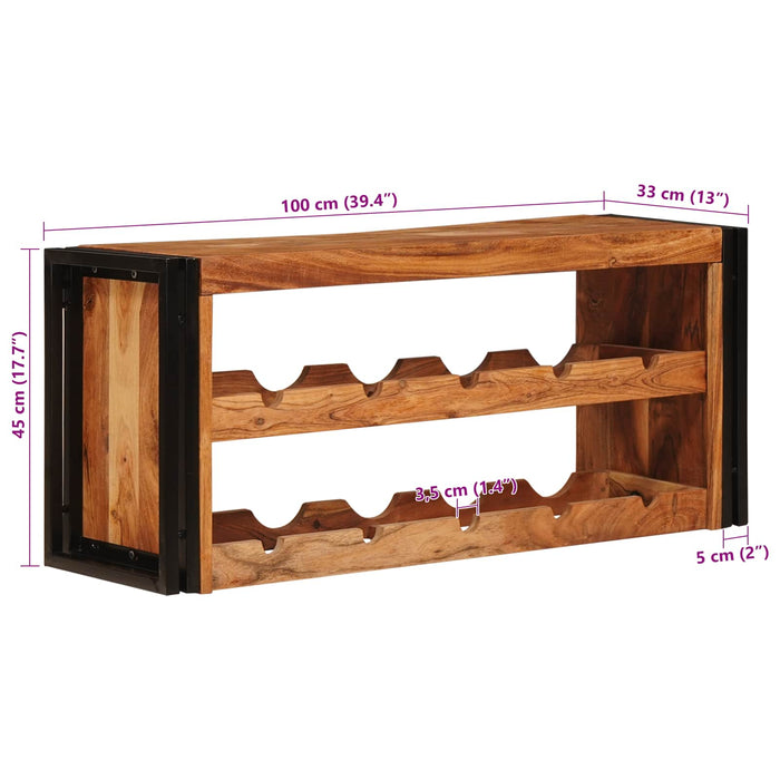 Raft pentru vin Maro 100 x 45 x 33 cm Lemn Solid de Acacia - WALTI WALTI