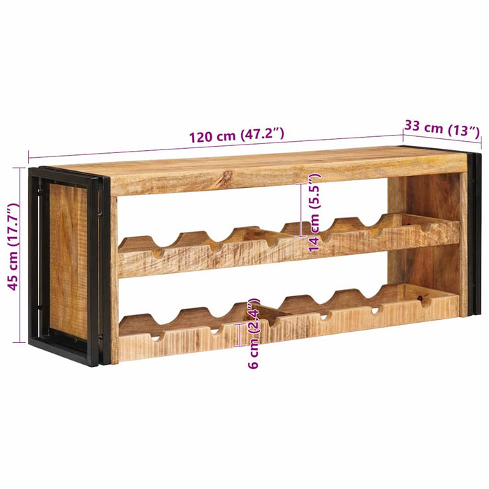 Raft pentru vin 100 x 45 x 33 cm Lemn de Mango Solid și Şlefuit - WALTI WALTI