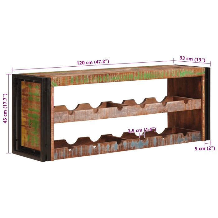 Raft pentru vin Maro 120 x 45 x 33 cm Lemn recuperat solid - WALTI WALTI