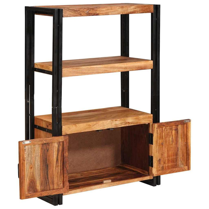 Raft cu uși Maro 72 x 33 x 110 cm Lemn masiv de acacia și metal - WALTI WALTI