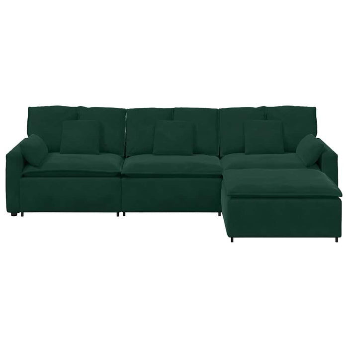 Canapea modulară cu taburet și perne, verde închis - WALTI WALTI