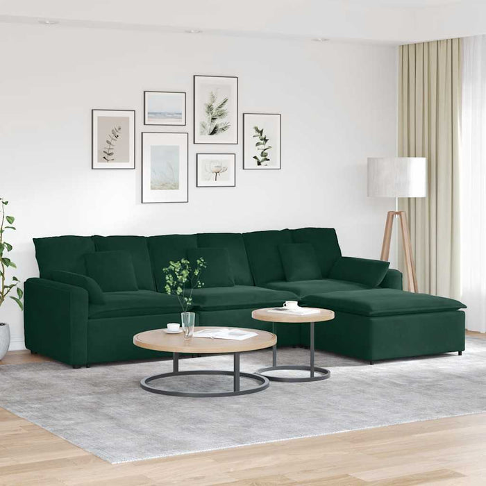 Canapea modulară cu taburet și perne, verde închis - WALTI WALTI