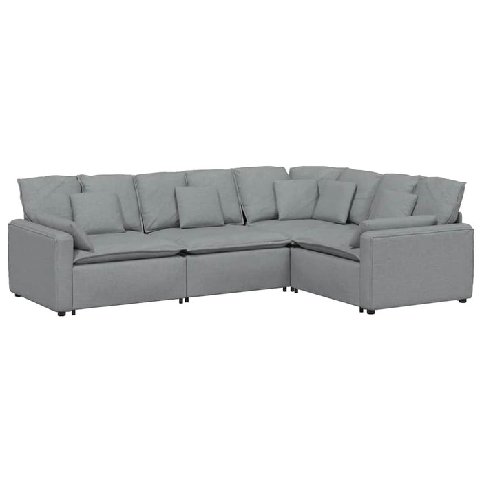 Canapea modulară cu perne, gri deschis, textil - WALTI WALTI