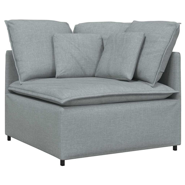 Canapea modulară cu perne, gri deschis, textil - WALTI WALTI
