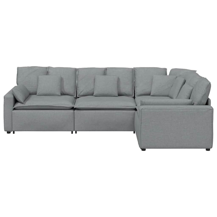 Canapea modulară cu perne, gri deschis, textil - WALTI WALTI