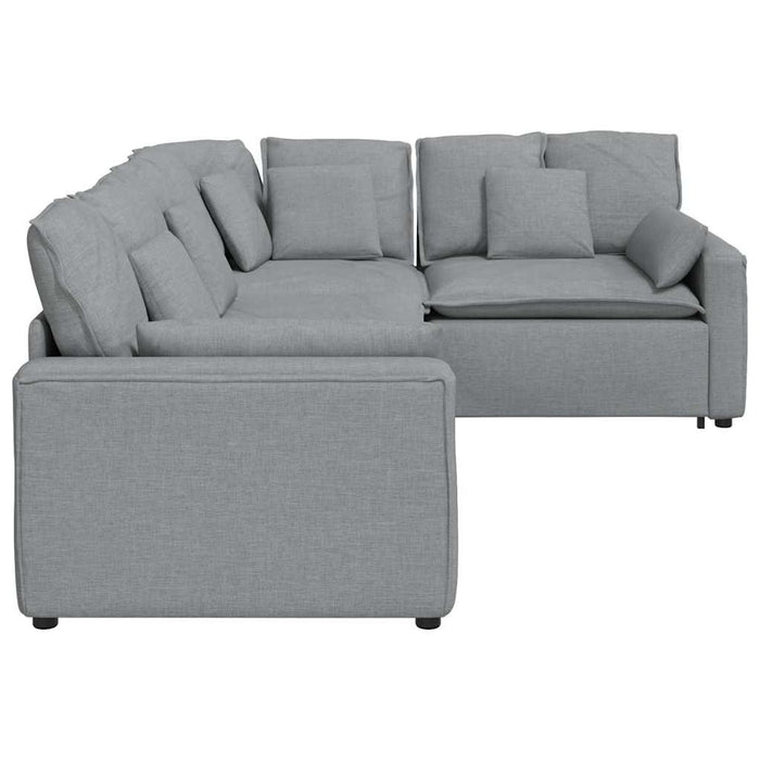 Canapea modulară cu perne, gri deschis, textil - WALTI WALTI