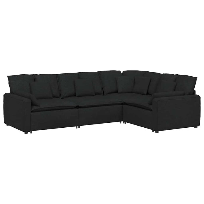 Canapea modulară cu perne, negru, textil - WALTI WALTI