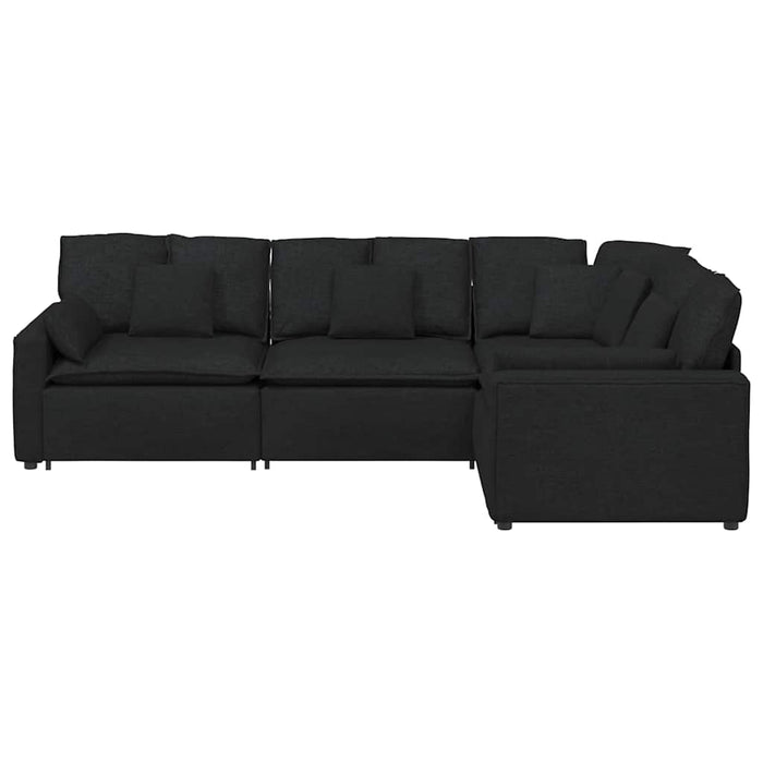 Canapea modulară cu perne, negru, textil - WALTI WALTI