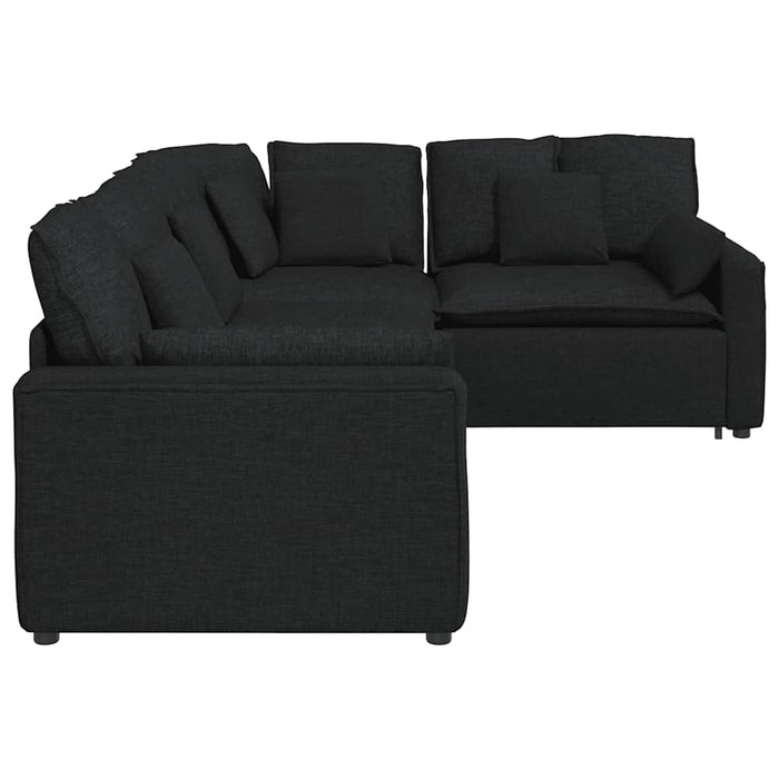 Canapea modulară cu perne, negru, textil - WALTI WALTI