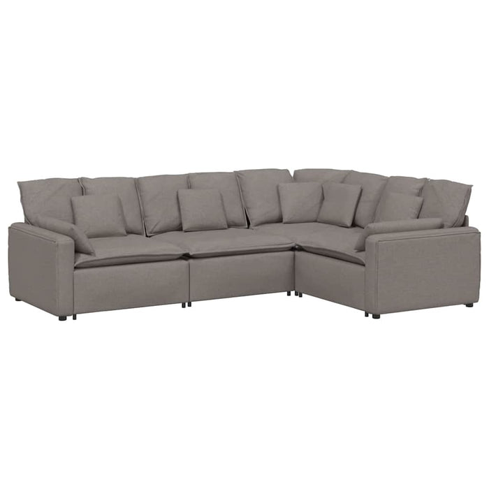 Canapea modulară cu perne, gri taupe, textil - WALTI WALTI