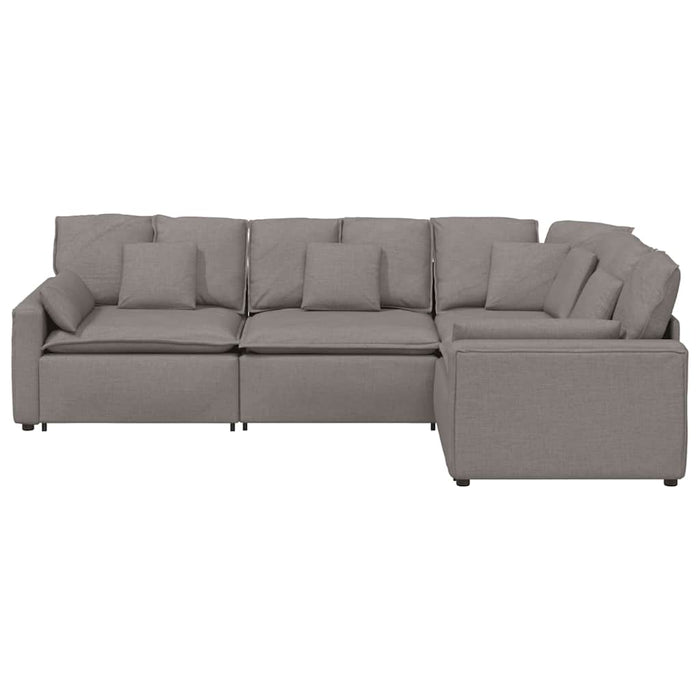 Canapea modulară cu perne, gri taupe, textil - WALTI WALTI