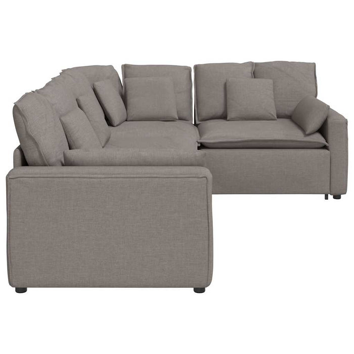 Canapea modulară cu perne, gri taupe, textil - WALTI WALTI
