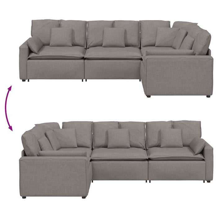 Canapea modulară cu perne, gri taupe, textil - WALTI WALTI