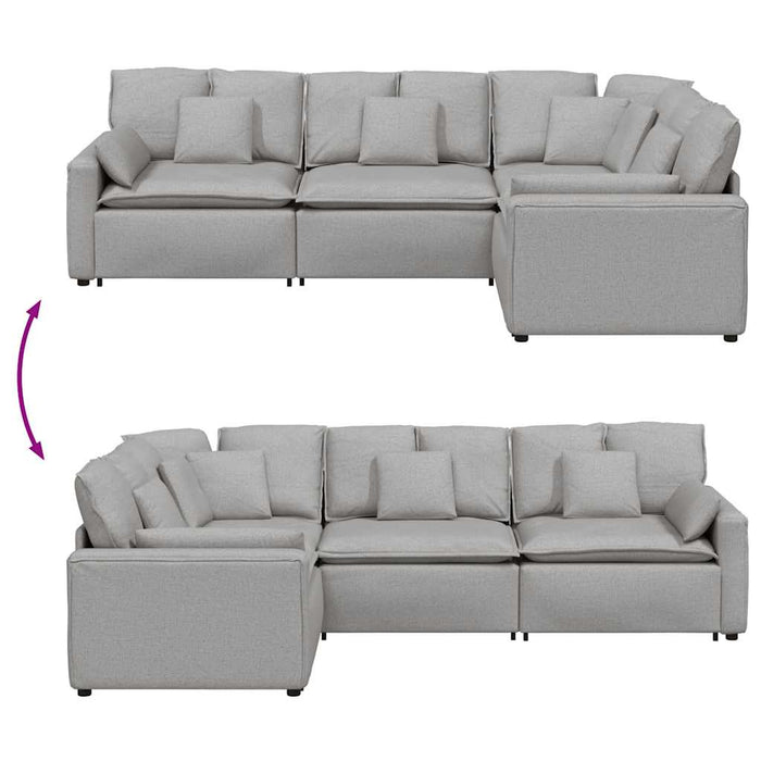 Canapea modulară cu perne, gri nor, textil - WALTI WALTI