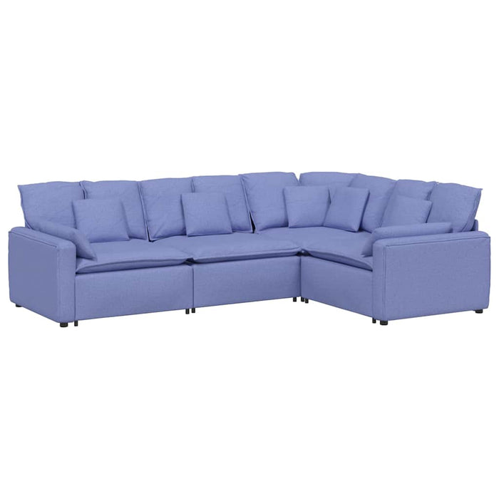 Canapea modulară cu perne, albastru jeans, textil - WALTI WALTI