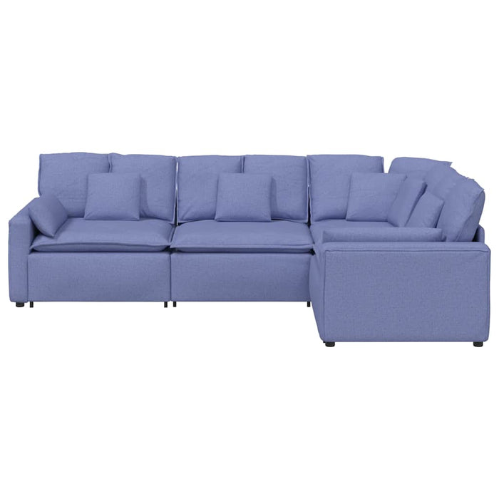 Canapea modulară cu perne, albastru jeans, textil - WALTI WALTI