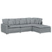 Canapea modulară cu taburet și perne, textil, gri deschis - WALTI WALTI