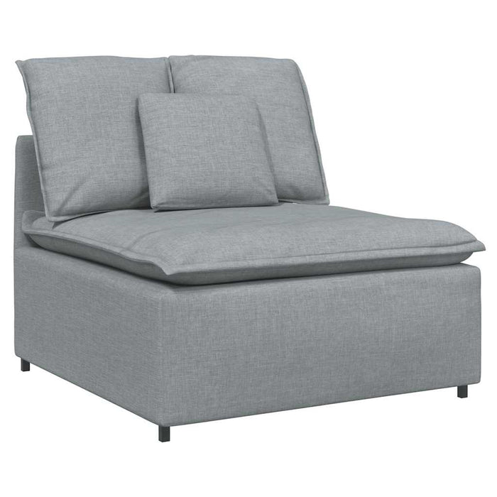 Canapea modulară cu taburet și perne, textil, gri deschis - WALTI WALTI