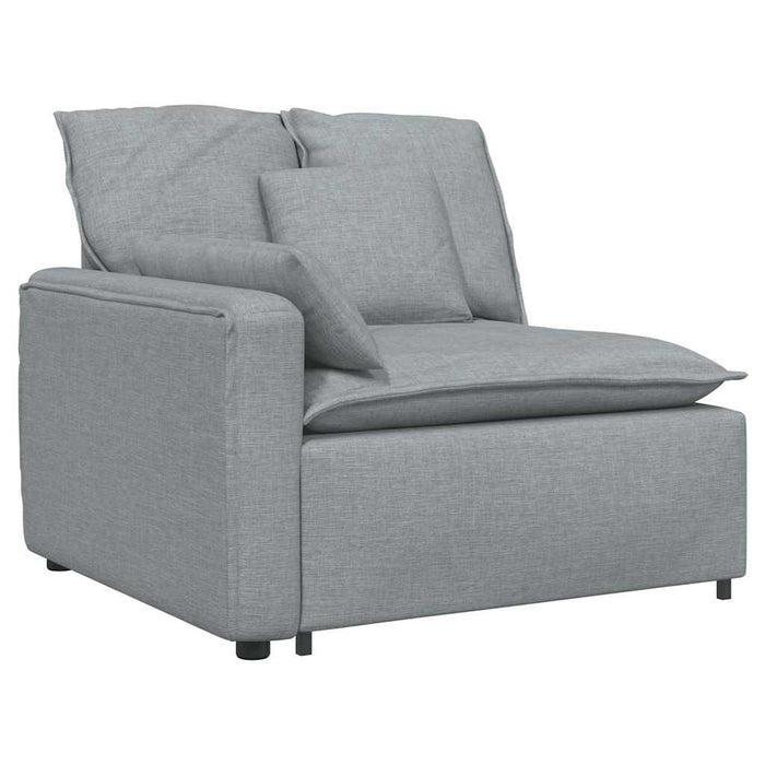 Canapea modulară cu taburet și perne, textil, gri deschis - WALTI WALTI