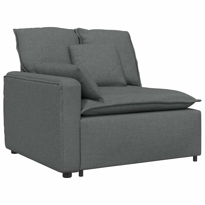Canapea modulară cu taburet și perne material textil gri închis - WALTI WALTI