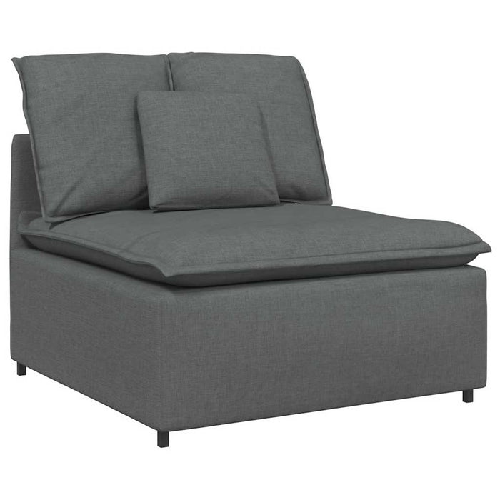 Canapea modulară cu taburet și perne material textil gri închis - WALTI WALTI