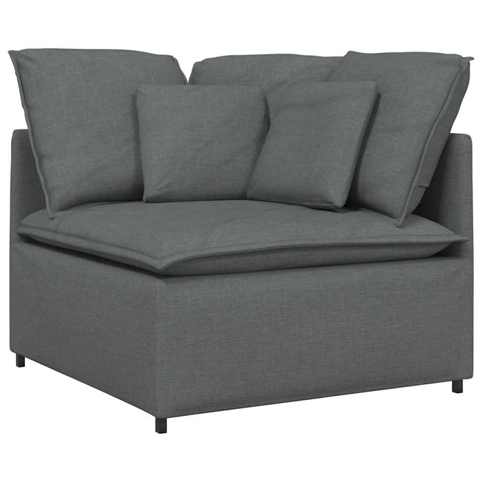Canapea modulară cu taburet și perne material textil gri închis - WALTI WALTI