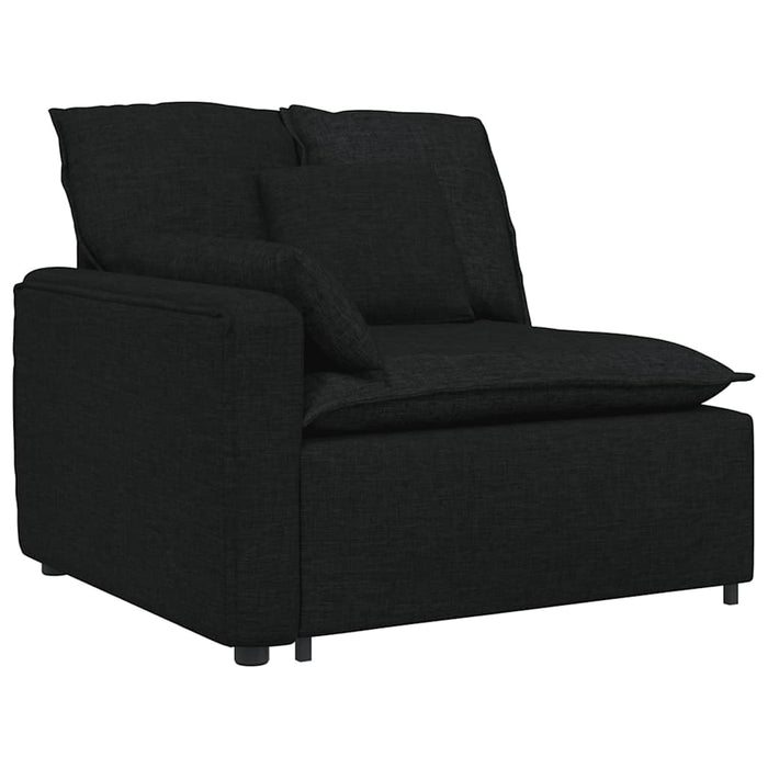 Canapea modulară cu taburet și perne, material textil, negru - WALTI WALTI