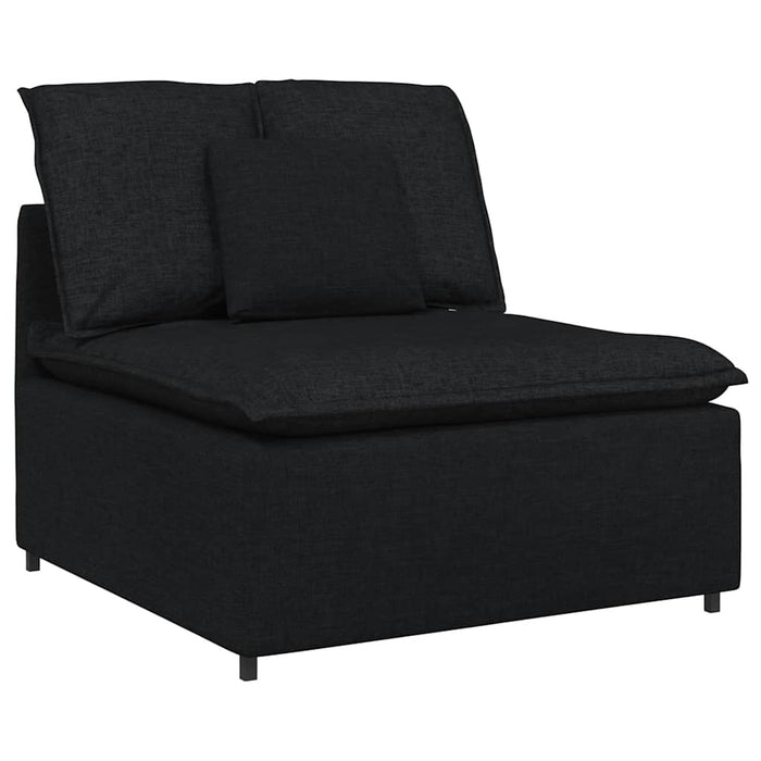 Canapea modulară cu taburet și perne, material textil, negru - WALTI WALTI