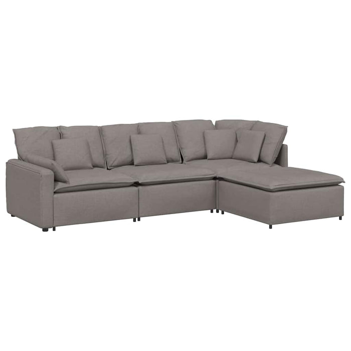 Canapea modulară cu taburet și perne, textil, gri taupe - WALTI WALTI