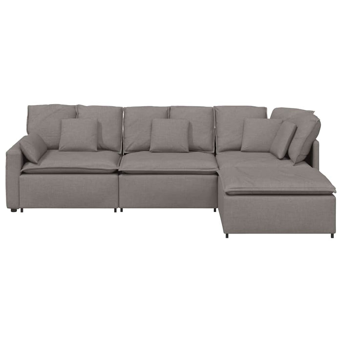 Canapea modulară cu taburet și perne, textil, gri taupe - WALTI WALTI