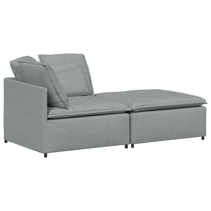 Canapea modulară cu taburet și perne, textil, gri deschis - WALTI WALTI