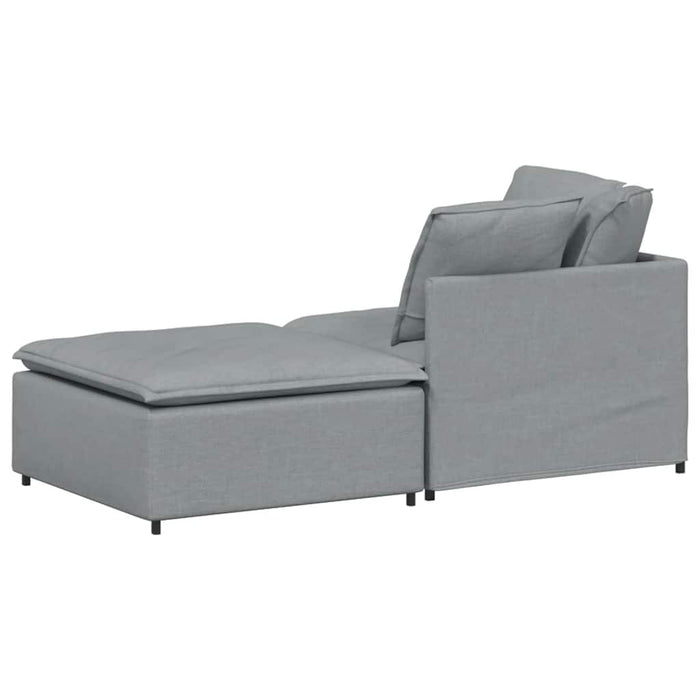 Canapea modulară cu taburet și perne, textil, gri deschis - WALTI WALTI