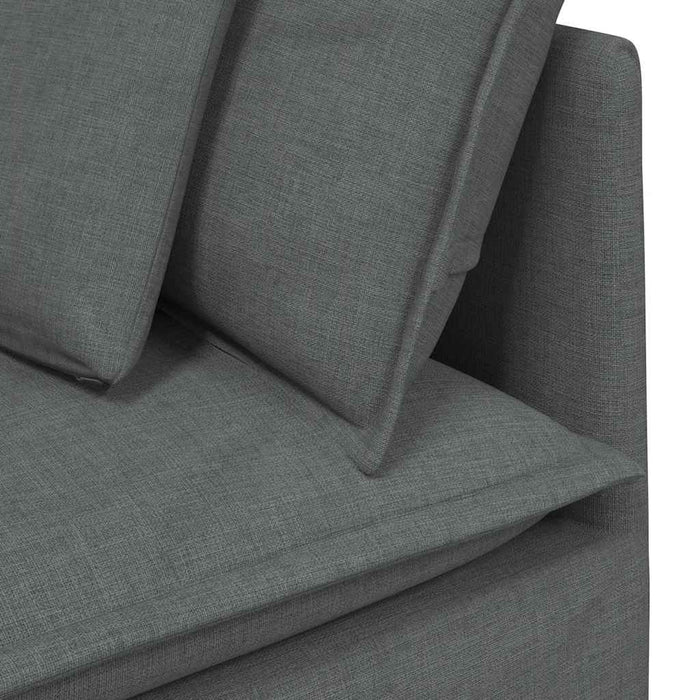 Canapea modulară cu taburet și perne material textil gri închis - WALTI WALTI