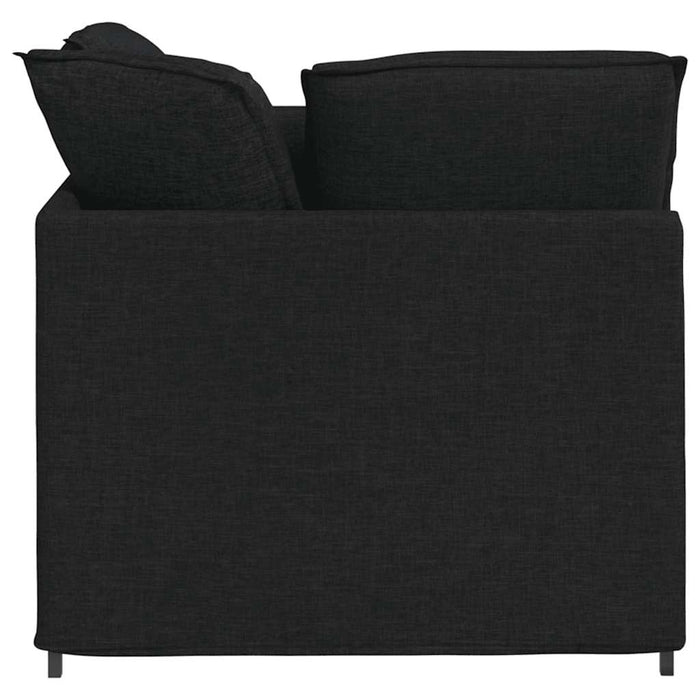 Canapea modulară cu taburet și perne, material textil, negru WALTI