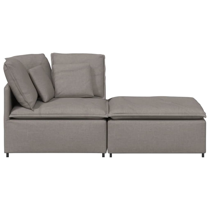 Canapea modulară cu taburet și perne, textil, gri taupe - WALTI WALTI