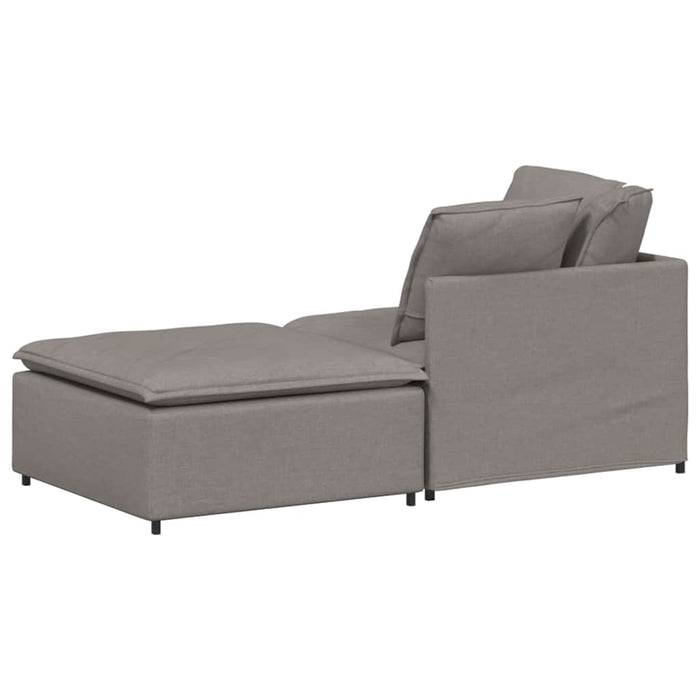 Canapea modulară cu taburet și perne, textil, gri taupe - WALTI WALTI