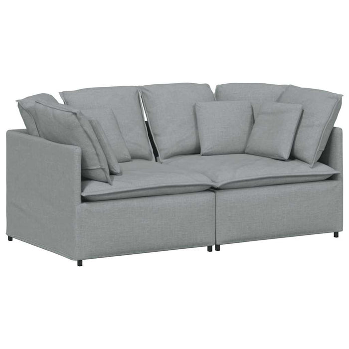 Canapea modulară cu perne, gri deschis, textil - WALTI WALTI