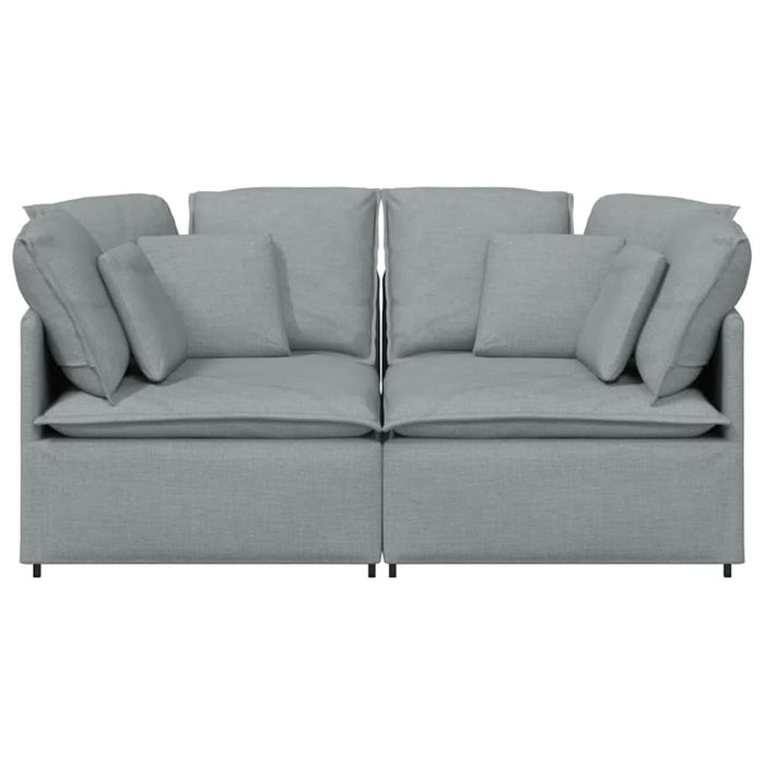 Canapea modulară cu perne, gri deschis, textil - WALTI WALTI