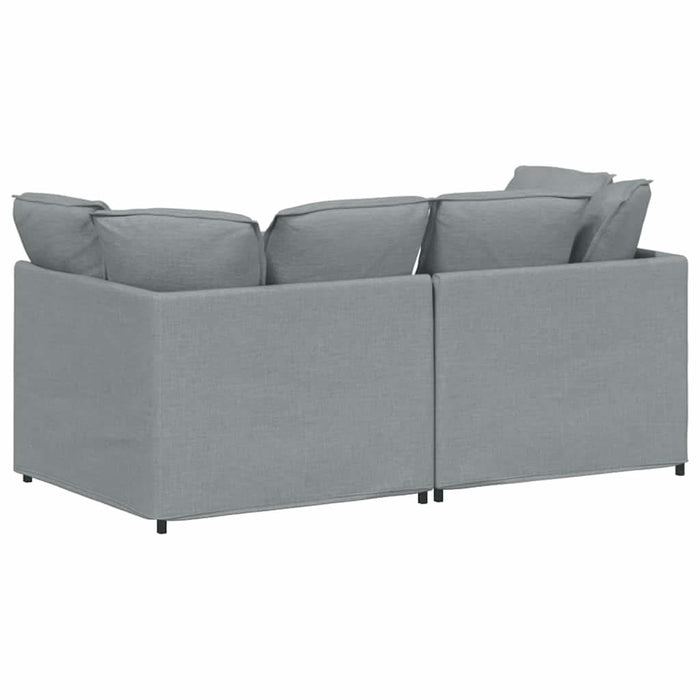 Canapea modulară cu perne, gri deschis, textil - WALTI WALTI