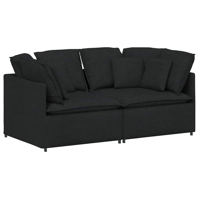 Canapea modulară cu perne, negru, textil - WALTI WALTI