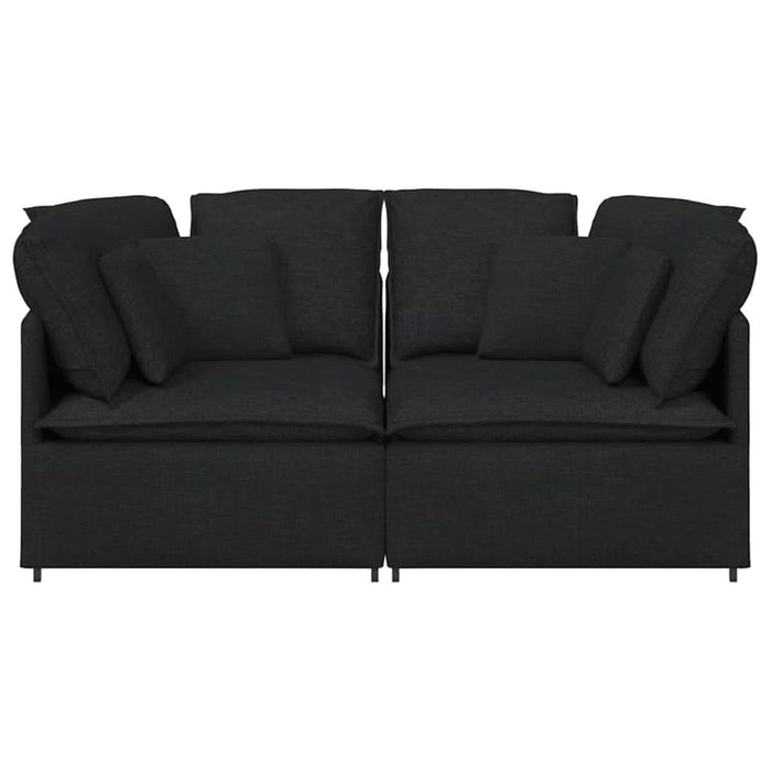 Canapea modulară cu perne, negru, textil - WALTI WALTI