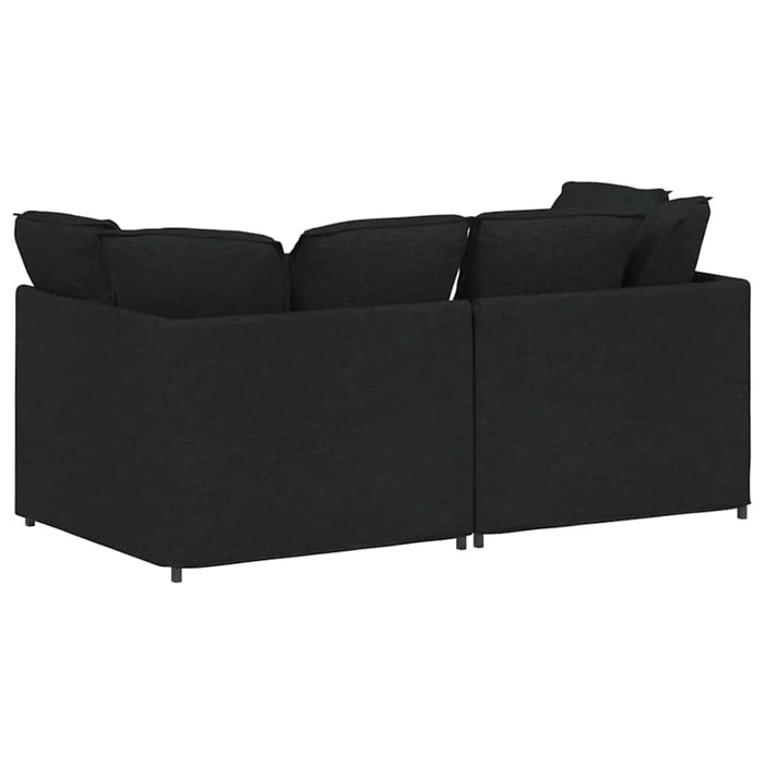 Canapea modulară cu perne, negru, textil - WALTI WALTI