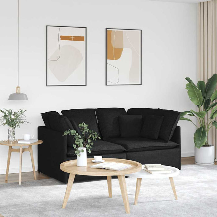 Canapea modulară cu perne, negru, textil - WALTI WALTI