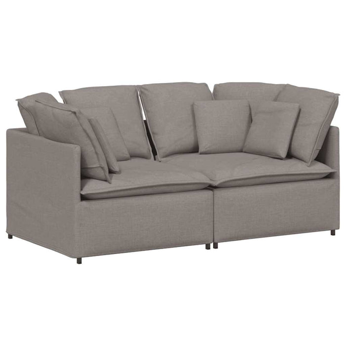 Canapea modulară cu perne, gri taupe, textil - WALTI WALTI