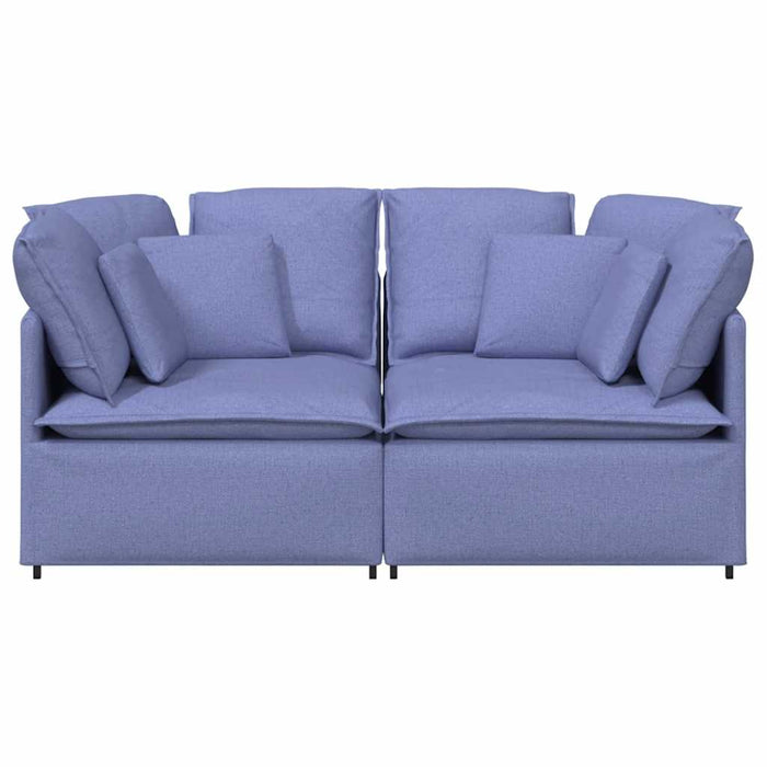 Canapea modulară cu perne, albastru jeans, textil - WALTI WALTI