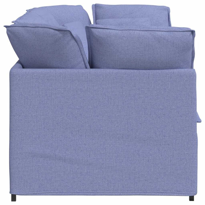 Canapea modulară cu perne, albastru jeans, textil - WALTI WALTI