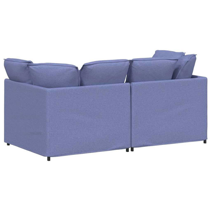 Canapea modulară cu perne, albastru jeans, textil - WALTI WALTI