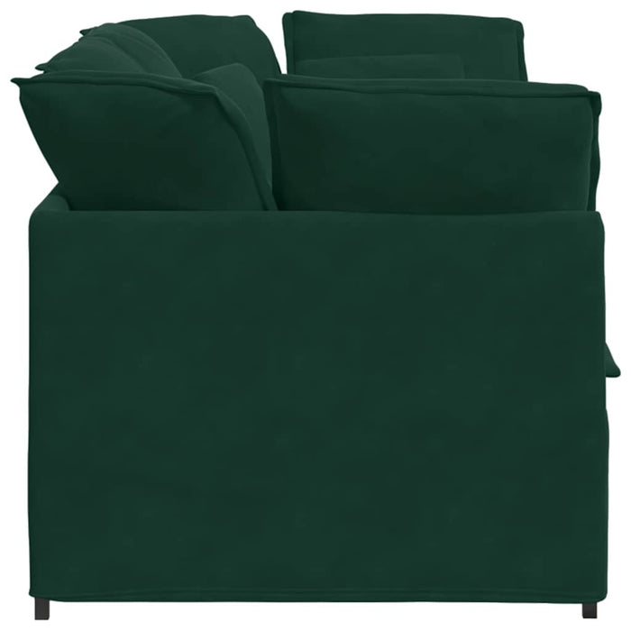 Canapea modulară cu perne, verde închis, catifea - WALTI WALTI